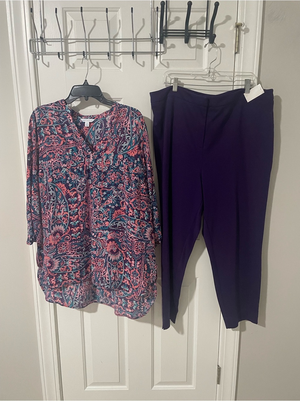 Women’s Purple Pull-On Dress Pants city chic nwt paisley ox flowy blouse